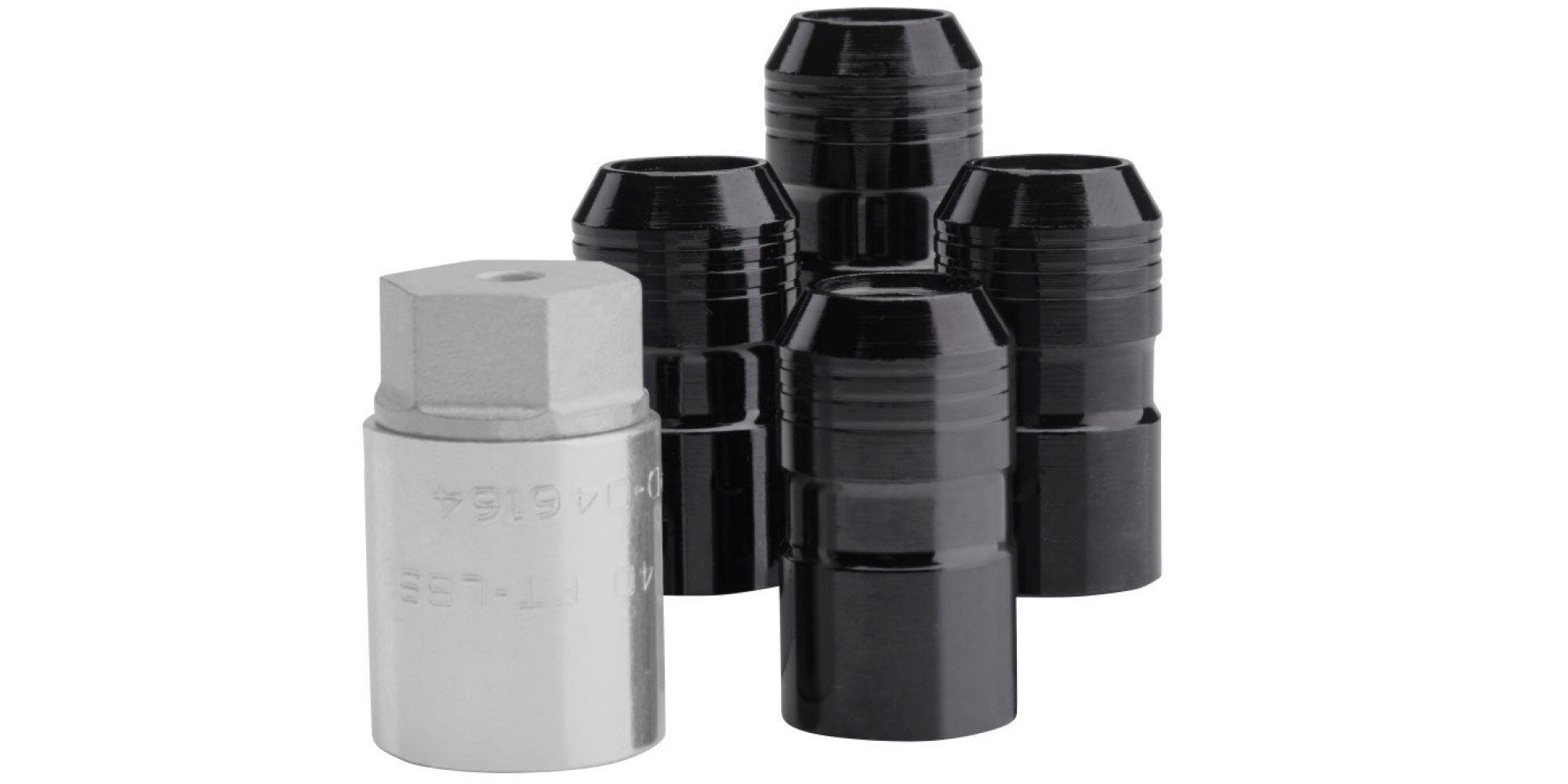 Juego de birlos de seguridad en color negro