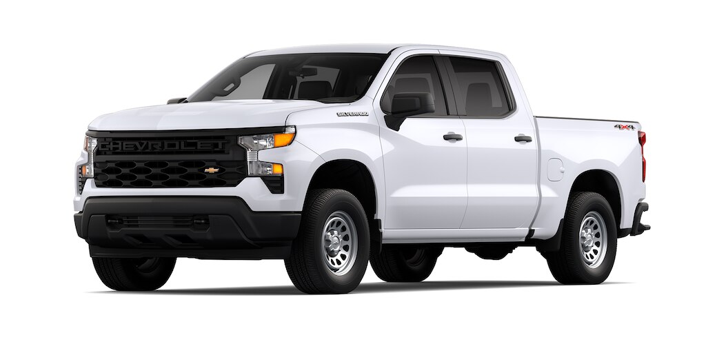 Chevrolet Silverado Turbo 2024, camioneta de trabajo en color blanco